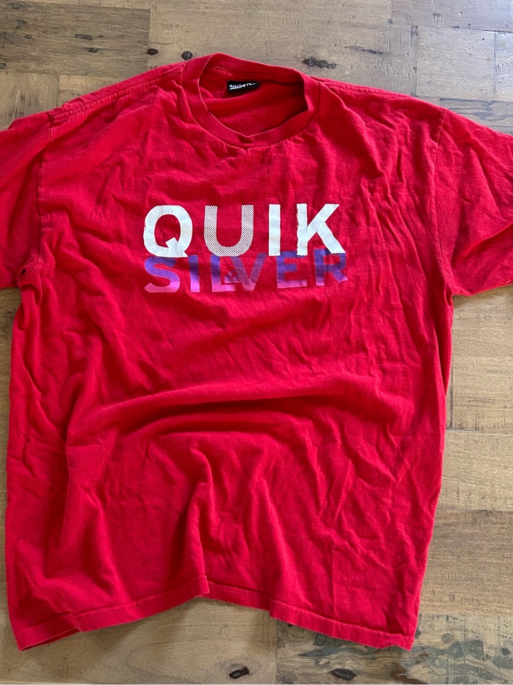Quiksilver Red Short-Sleeve Logo Tee